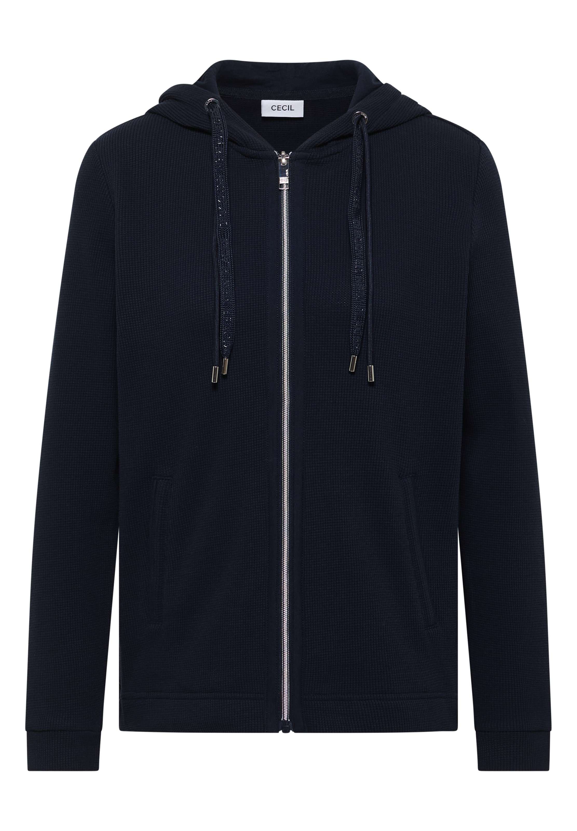 CECIL Zip-Up Hoodie in Blue: front