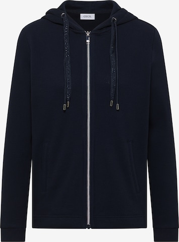 CECIL Zip-Up Hoodie in Blue: front