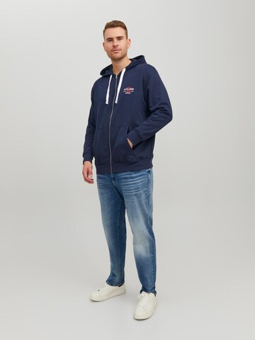 Jack & Jones Plus Sweat jacket 'Stamp' in Blue