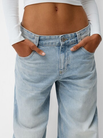 Wide Leg Jean Bershka en bleu
