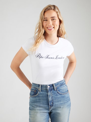 T-shirt Pepe Jeans en blanc : devant