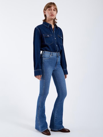 Dr. Denim Skinny Jeans 'Moxy High Flare' in Blauw