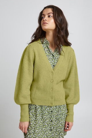 ICHI Knit Cardigan 'IHDUSTY' in Green: front