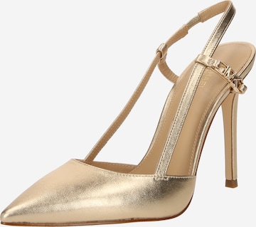 MICHAEL Michael Kors Slingpumps 'VERONICA' i guld: forside