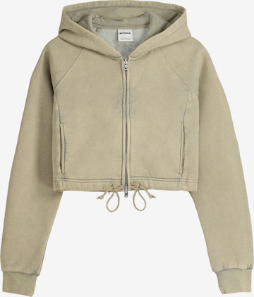 Veste de survêtement Bershka en beige : devant