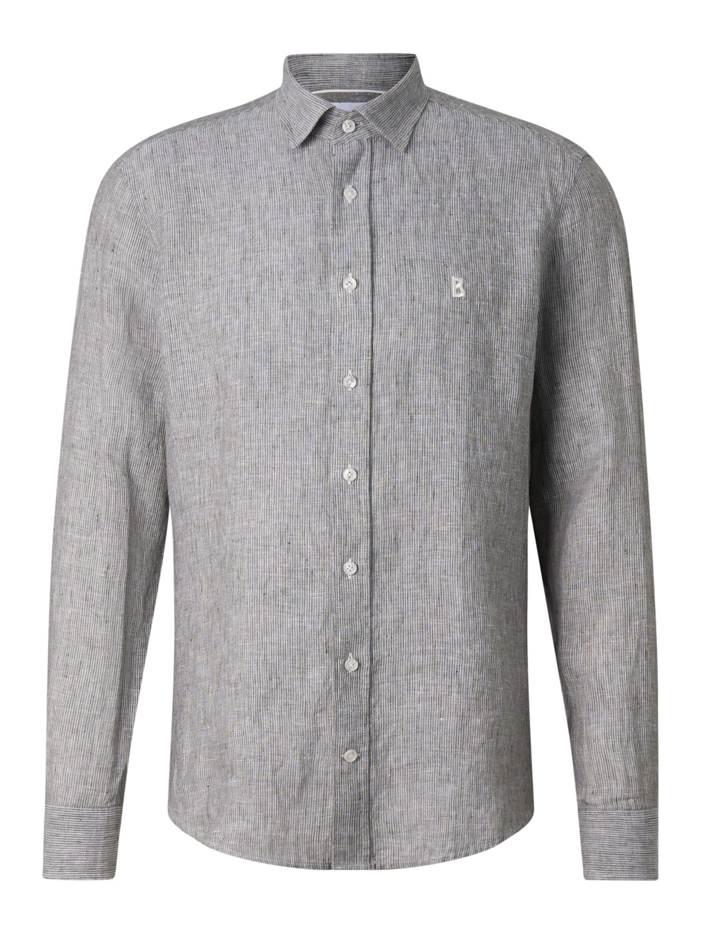 BOGNER Regular fit Button Up Shirt 'Timi' in Grey: front