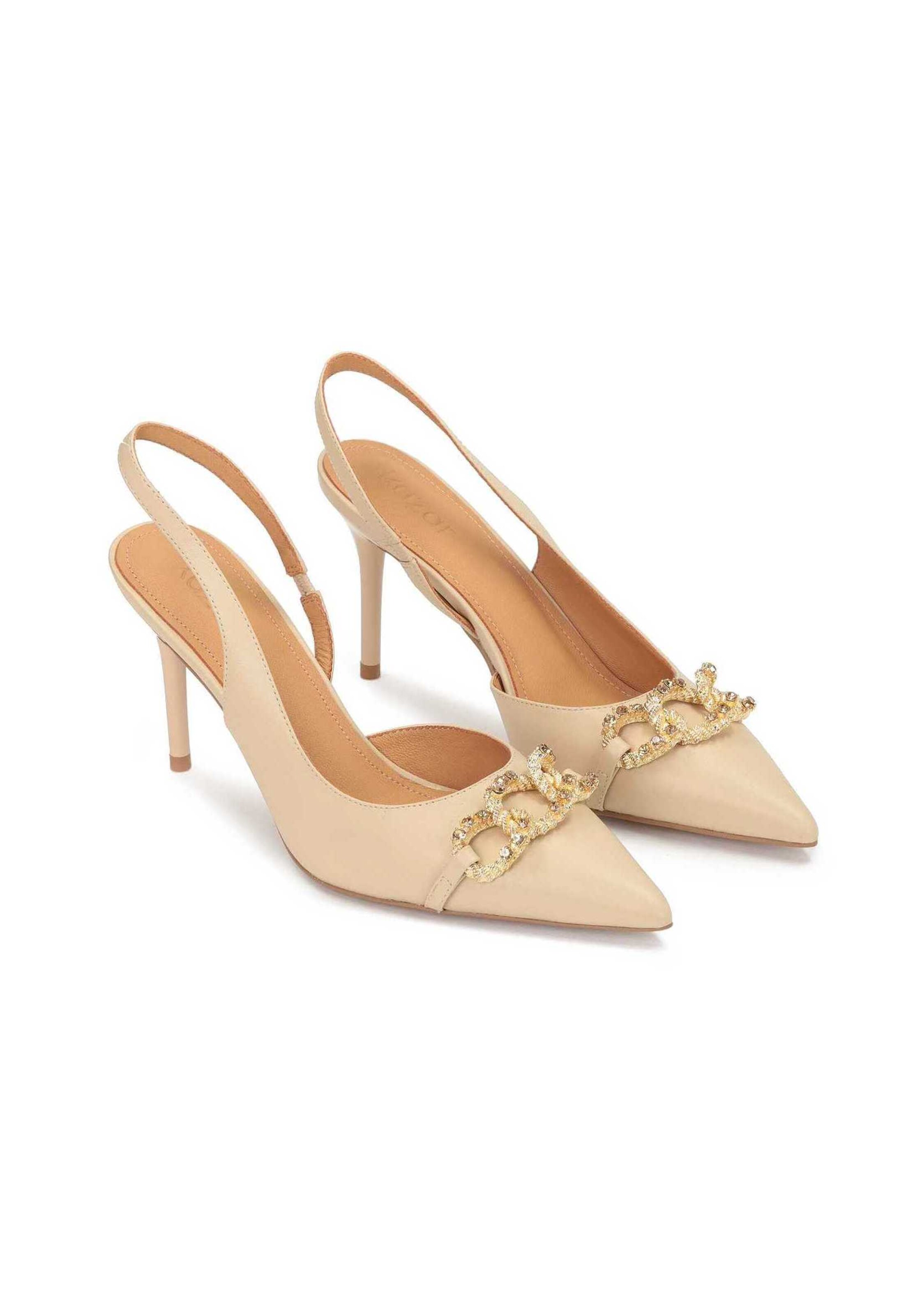 Kazar Slingback Pumps in Beige