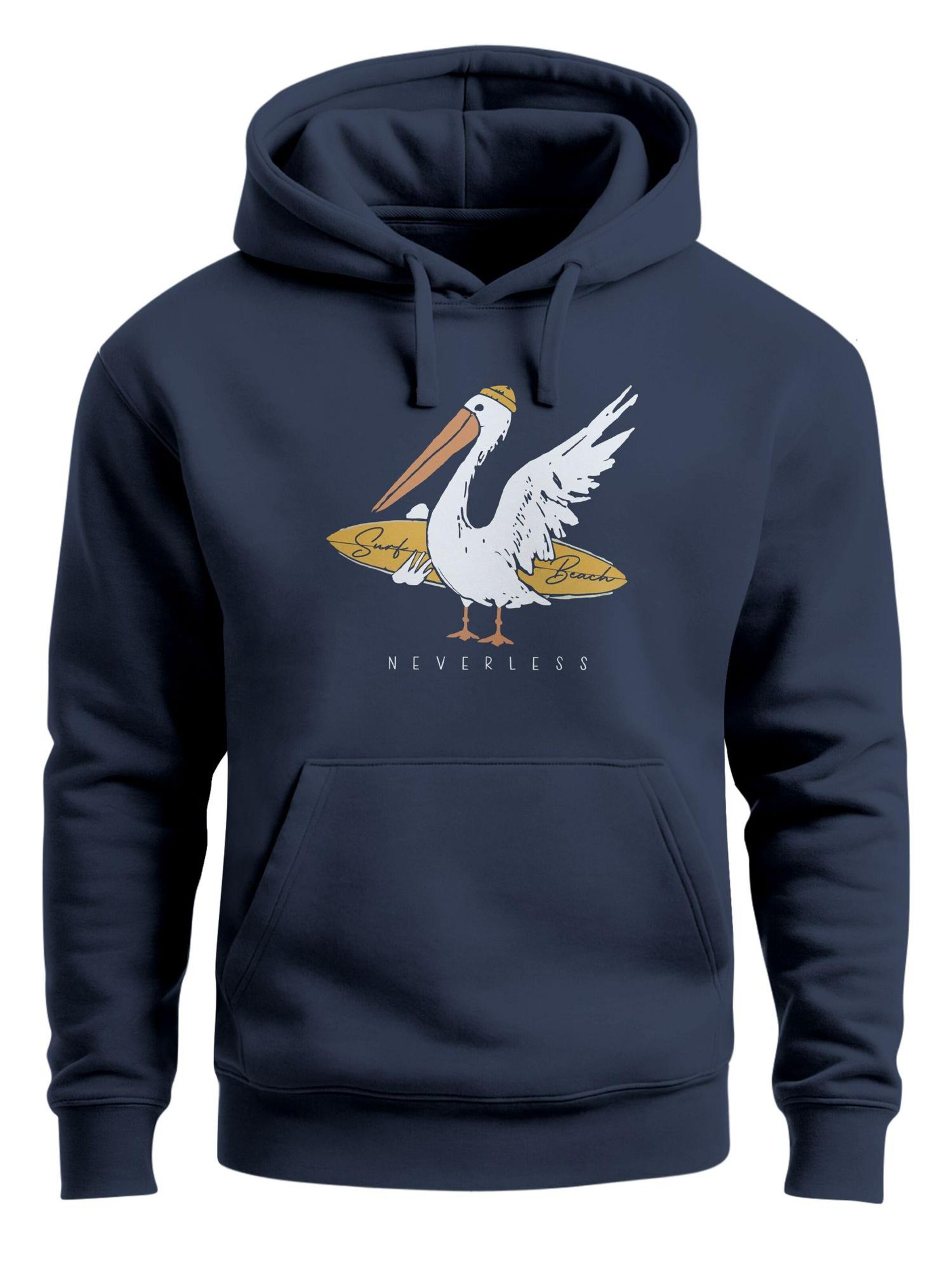 Neverless Sweatshirt 'Pelikan' in Blue: front
