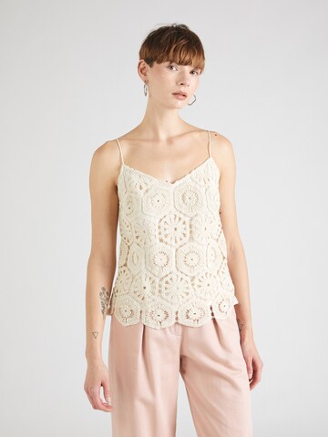 Marks & Spencer Broderad topp i beige: framsida