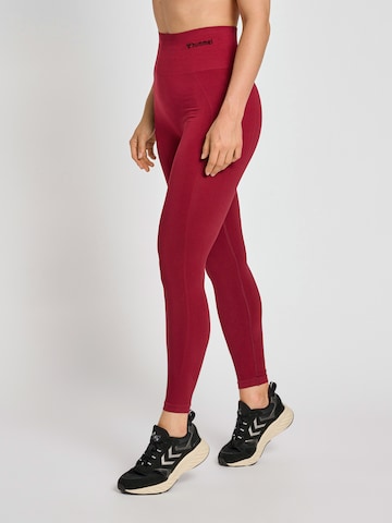 Hummel Skinny Workout Pants in Red: front