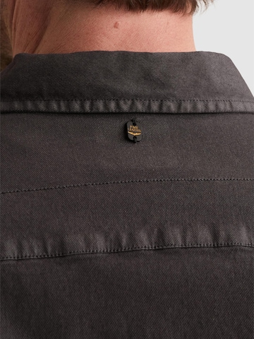 PME Legend Regular fit Skjorta 'PME LEGEND - Shirt jacket with chest pockets and badge on the sleeve' i grå