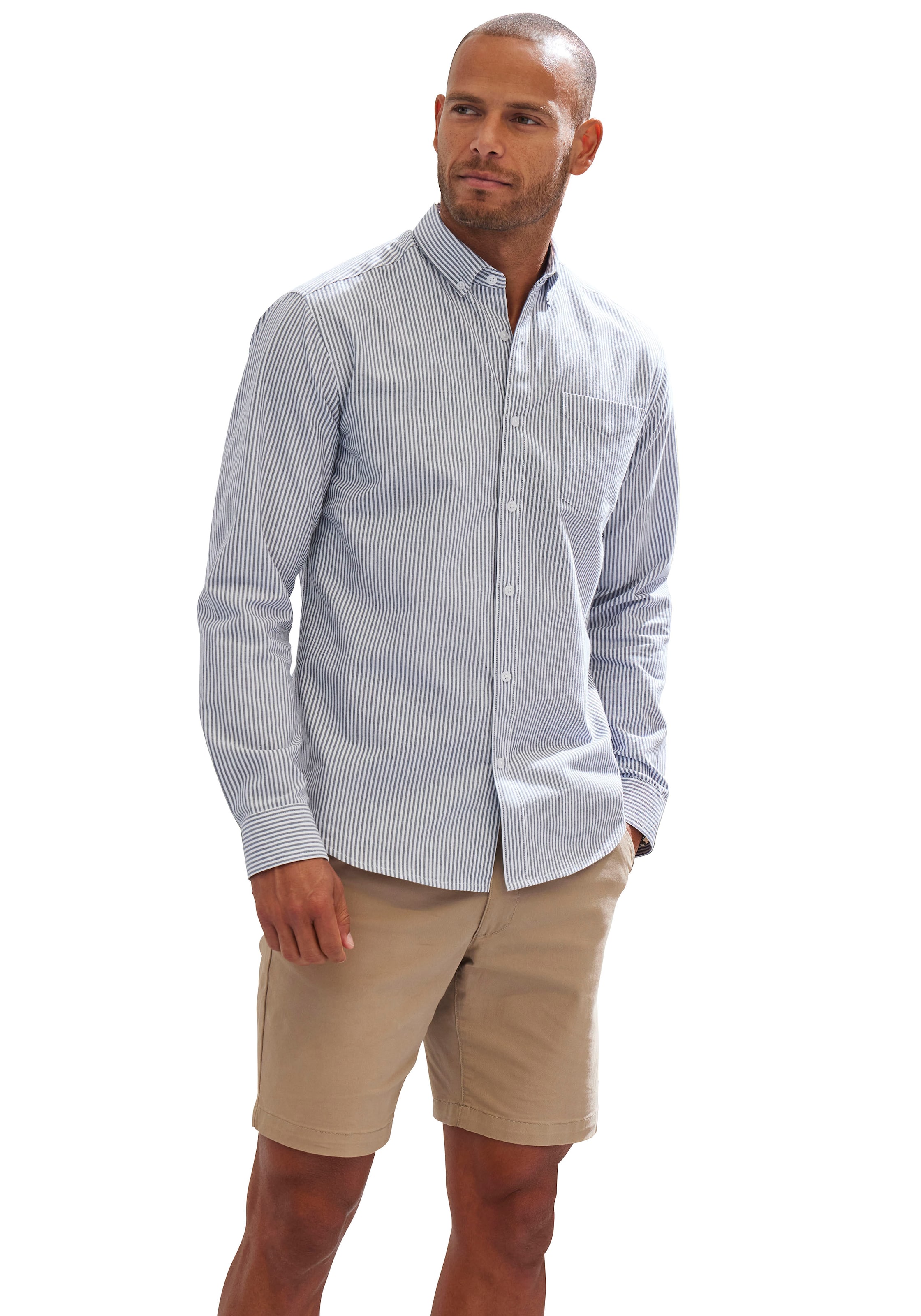 H.I.S Средняя посадка Рубашка 'H.I.S' в Серый: спереди