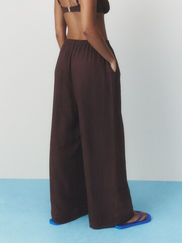 Wide leg Pantaloni di self. in marrone