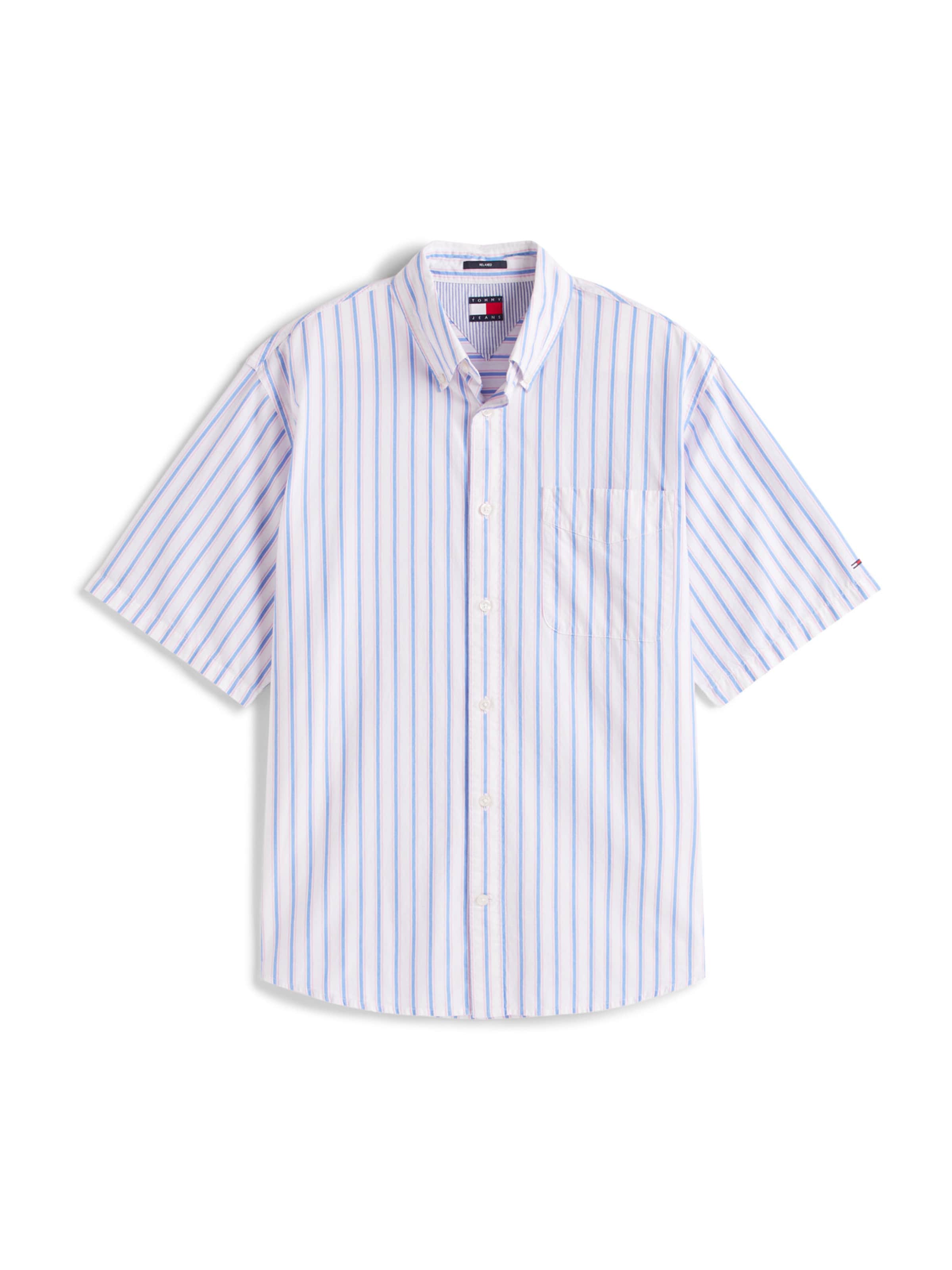 Camicia Tommy Jeans di colore blu / bianco, Visualizzazione prodotti