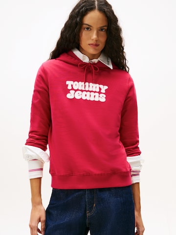 Tommy JeansSweater majica 'ESS' - crvena boja: prednji dio
