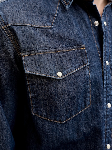 JACK & JONES - Slim Fit Camisa 'JJEWESTERN' em azul