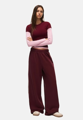Bershka Wide leg Broek 'DANCERS DREAM' in Rood
