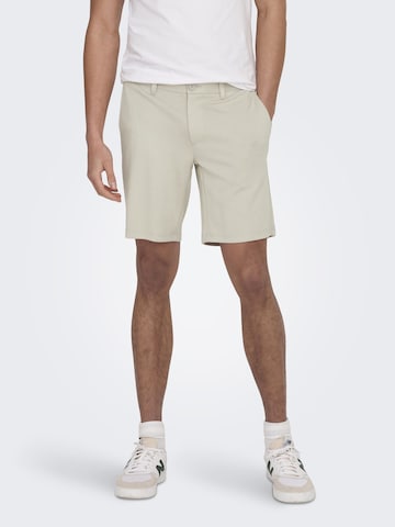 Only & Sons - Regular Calças chino 'Mark' em cinzento: frente