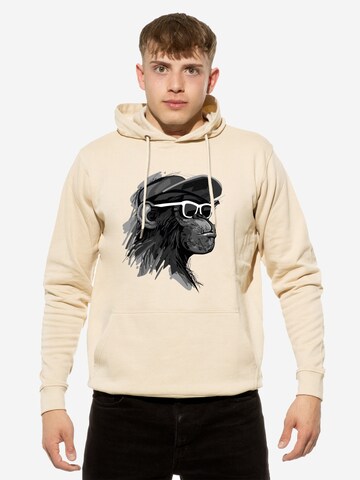 Cotton Prime Sweatshirt 'Cool Monkey mit Brille' in Beige: voorkant