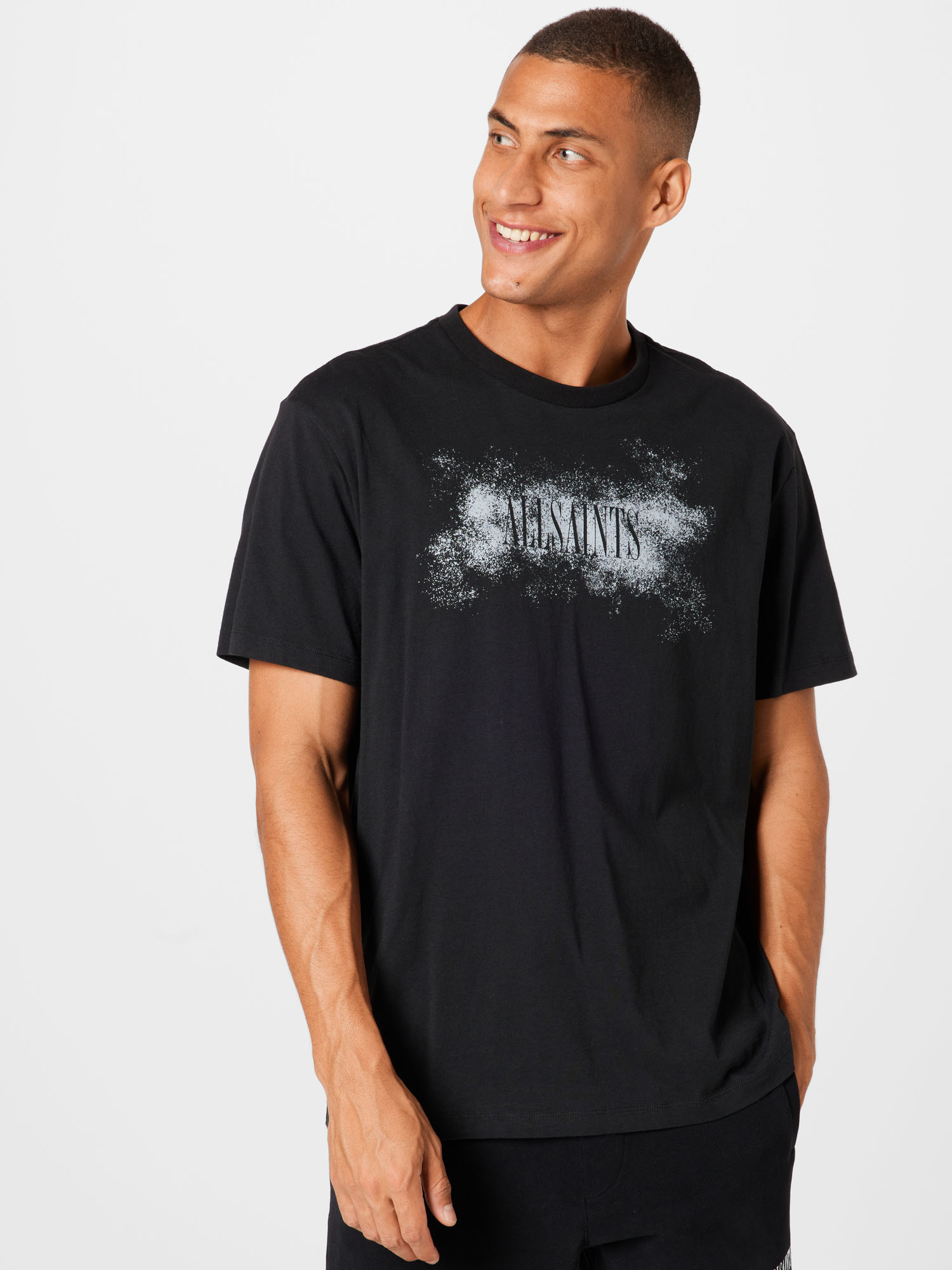 Mężczyźni Premium AllSaints Koszulka w kolorze Czarnym 