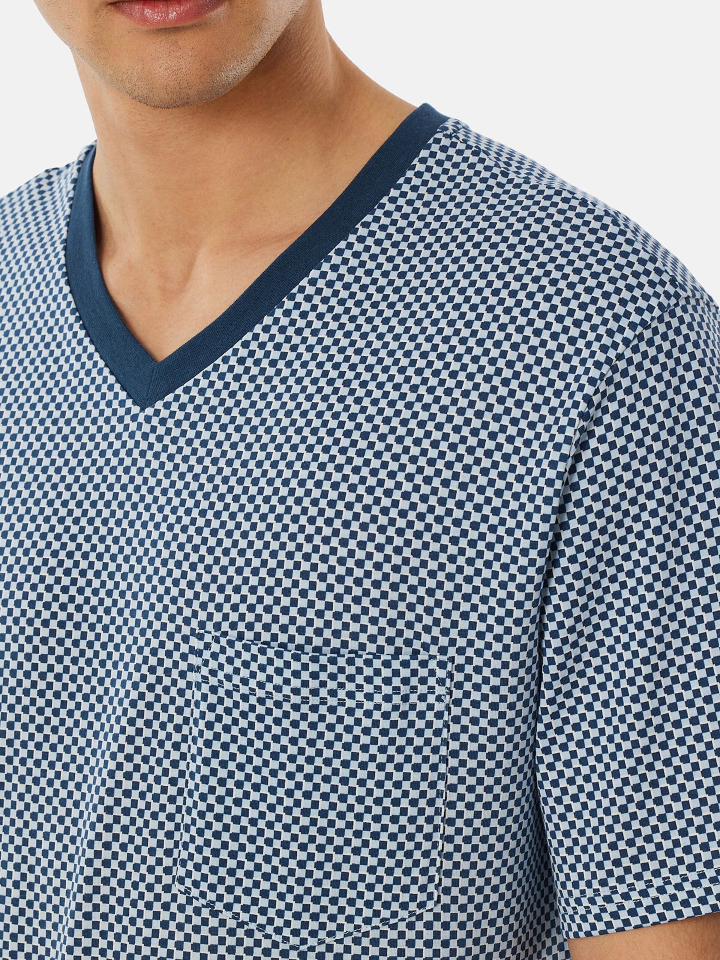 SCHIESSER Pyjama kort ' Comfort Nightwear ' in Blauw