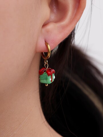 Cala Rose Earrings 'EMERALD GIFT' in Gold: front