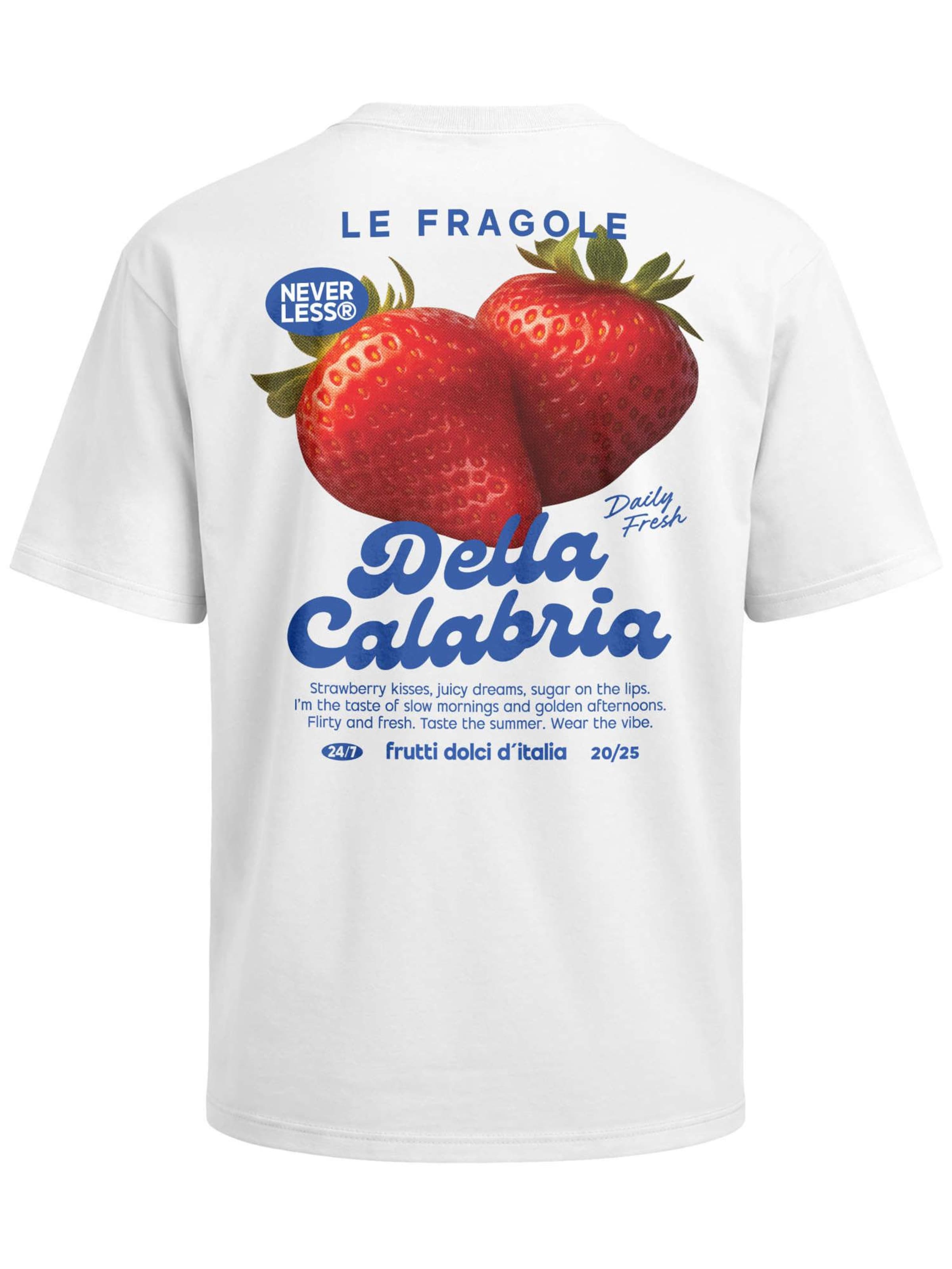 Neverless Shirt 'Strawberry' in White: front