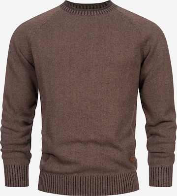 INDICODE JEANS Trui 'Massum' in Bruin: voorkant