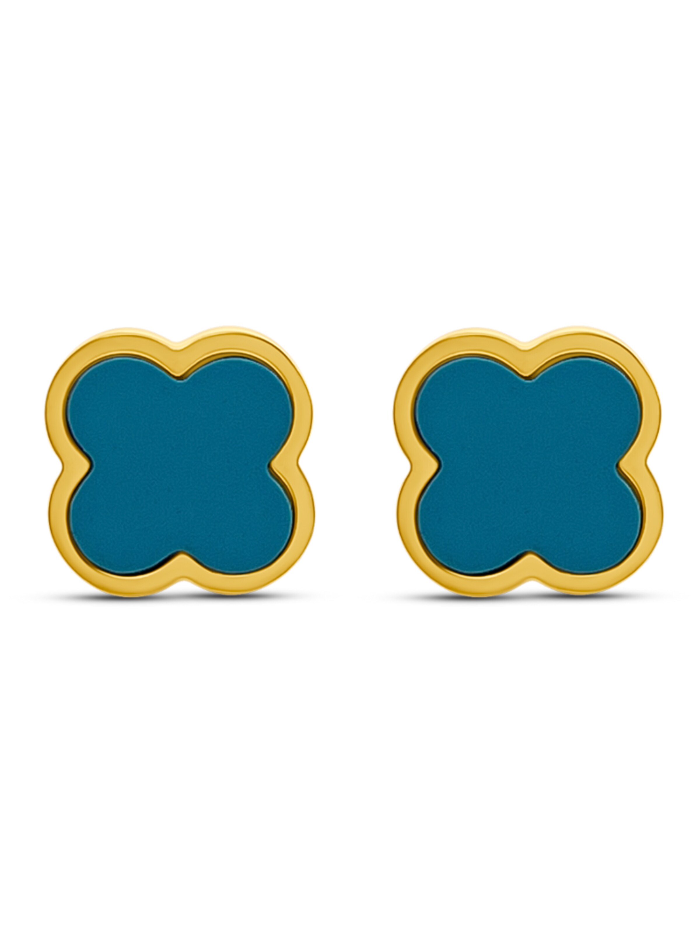 Pure Schmuck Earrings 'Clover Ice' in Gold: front