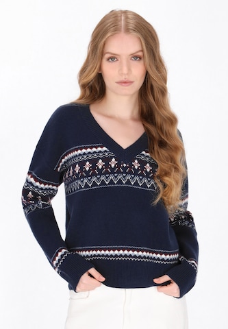 Pull-over DreiMaster Maritim en bleu : devant