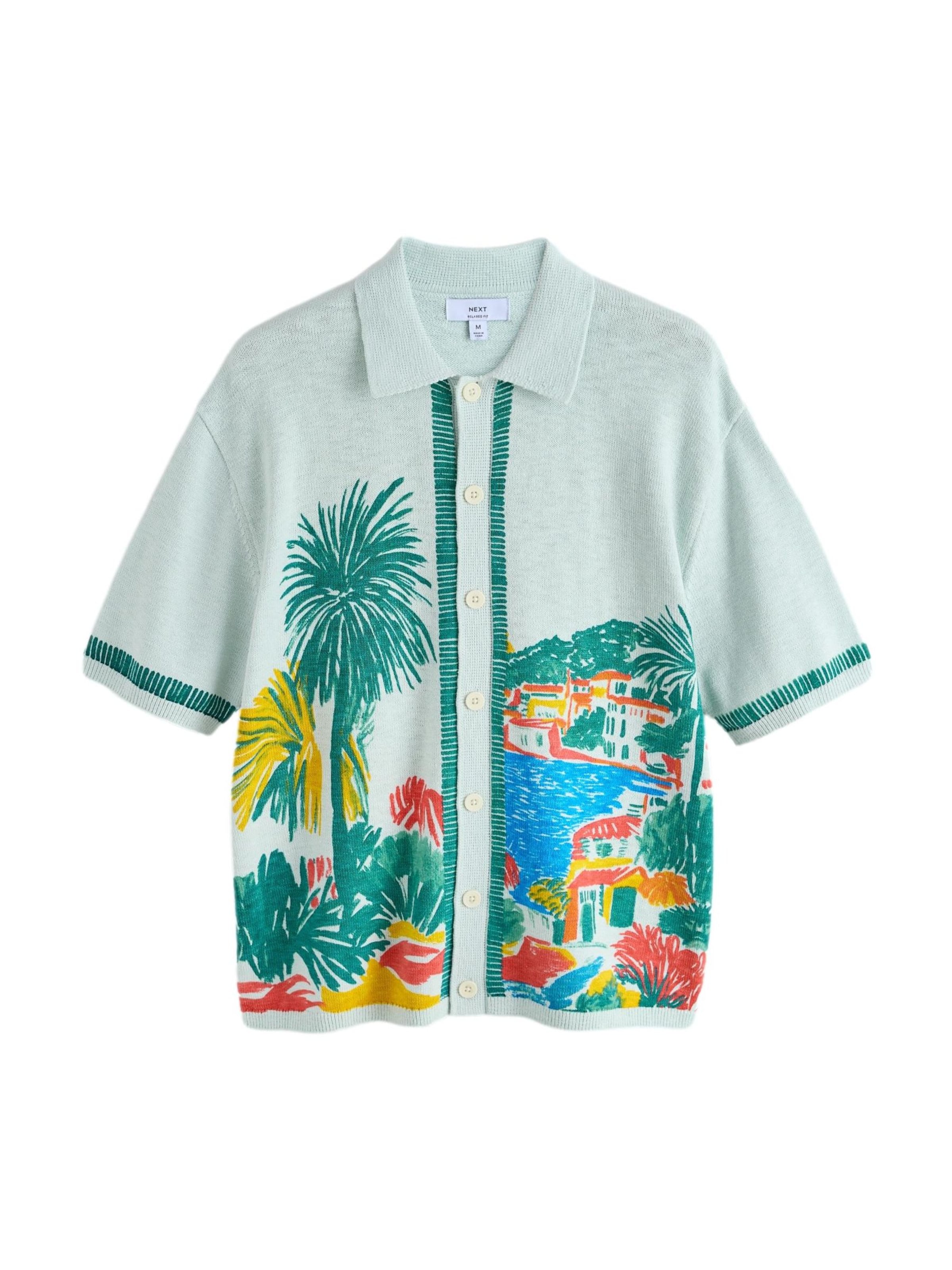 Next Gebreid vest in de kleur Azuur / Pastelblauw / Geel / Donkergroen, Productweergave