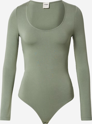 ABOUT YOU x Laura Giurcanu Shirt Bodysuit 'Lynn' in Green: front