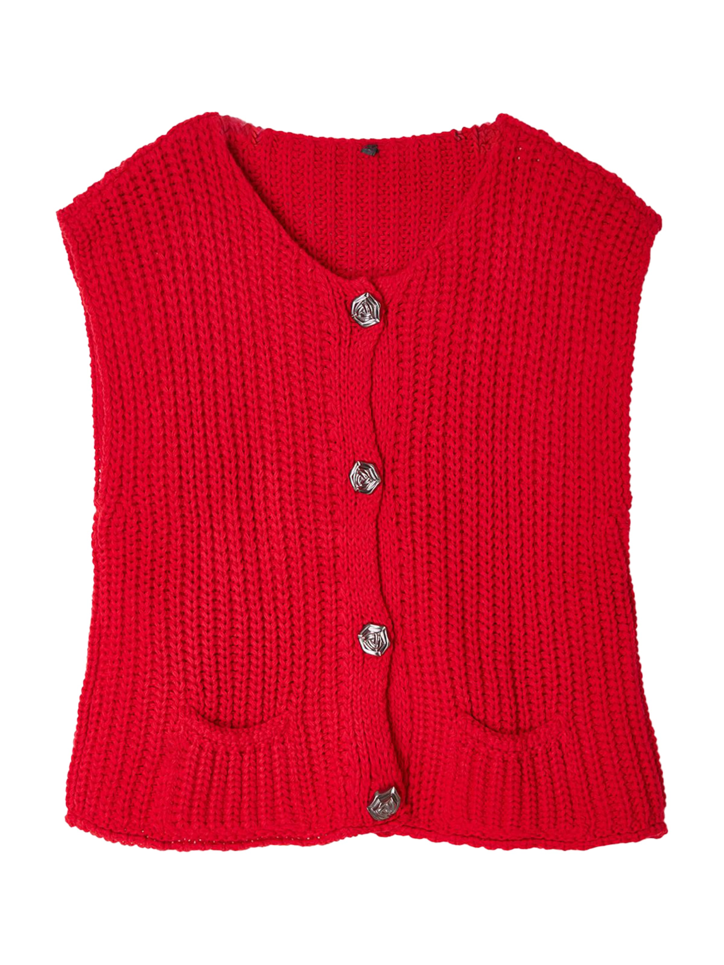 Trendyol Stickad väst i röd: framsida