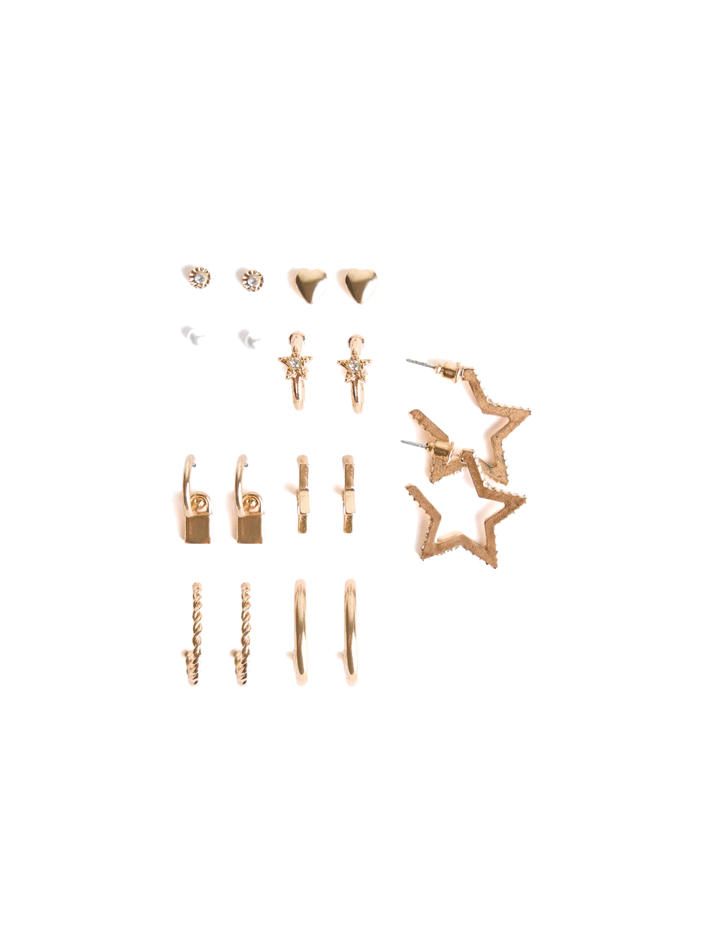 Boucles d'oreilles Bershka en or : devant