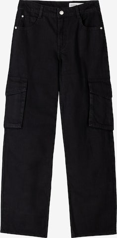 Jeans cargo Bershka en noir : devant