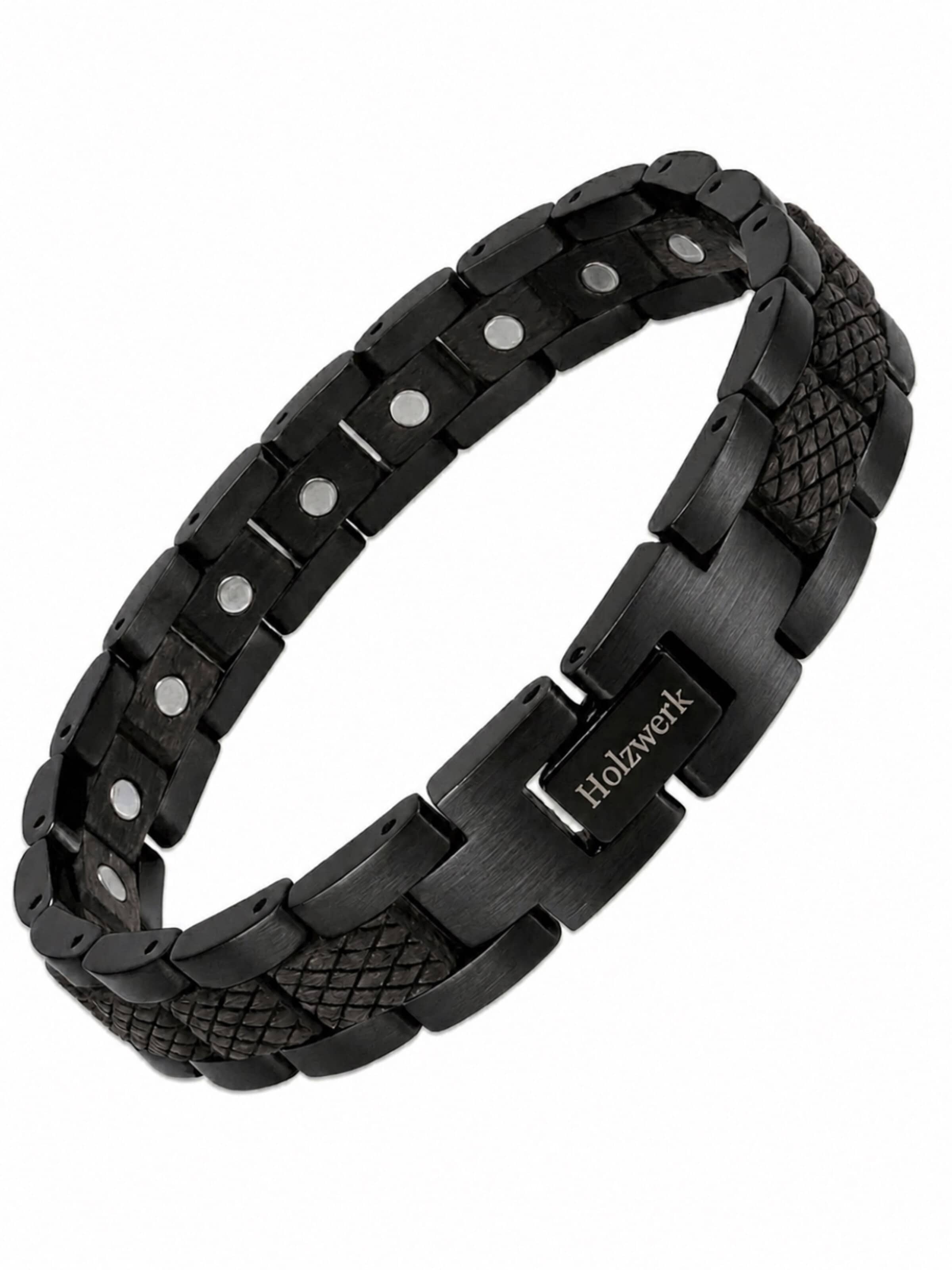 Holzwerk Armband 'PARKSEE'‌‌‌‌‌ in Schwarz: Vorderseite
