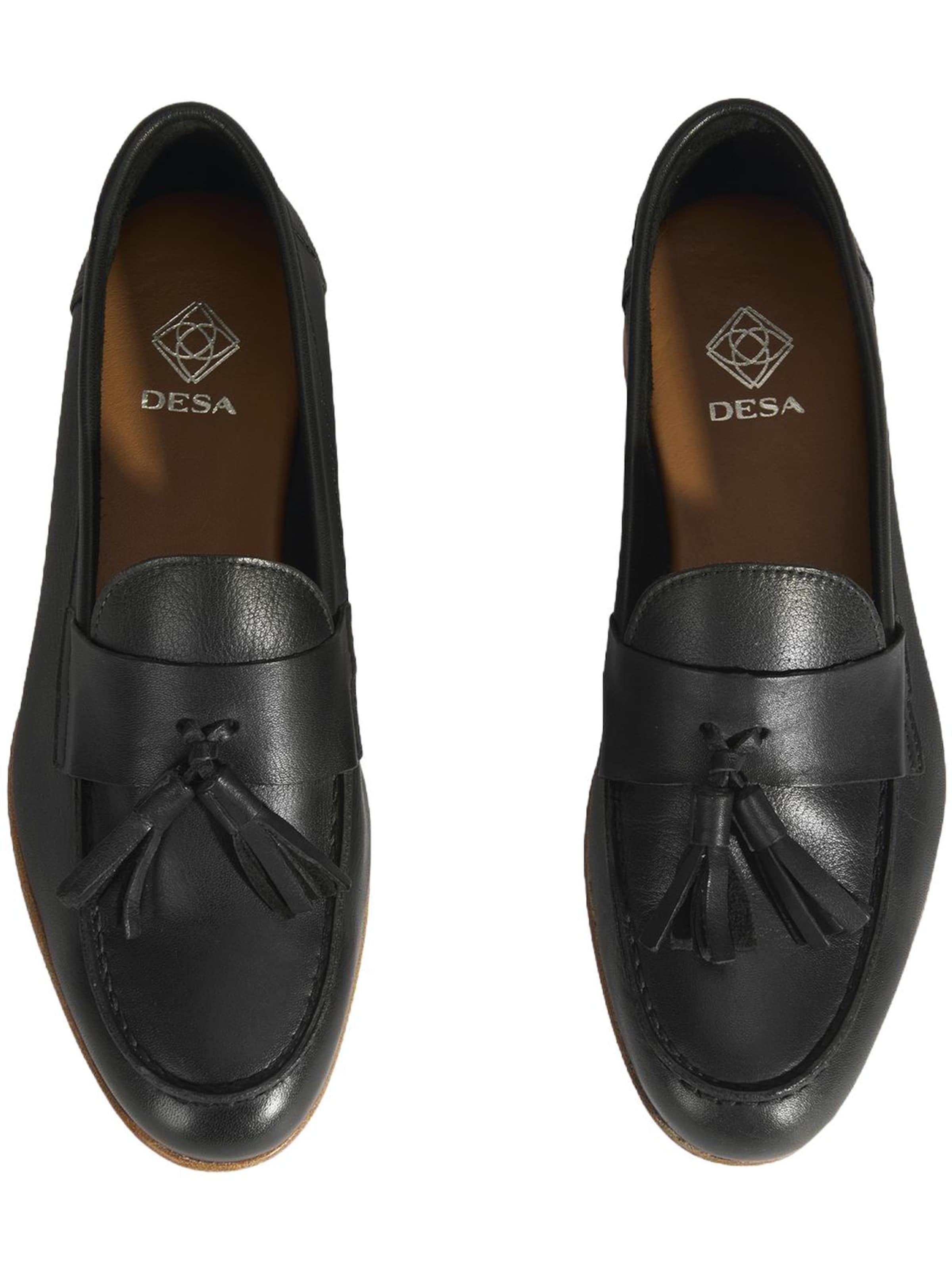 Desa Mocassins 'Slip-Ons' in Zwart