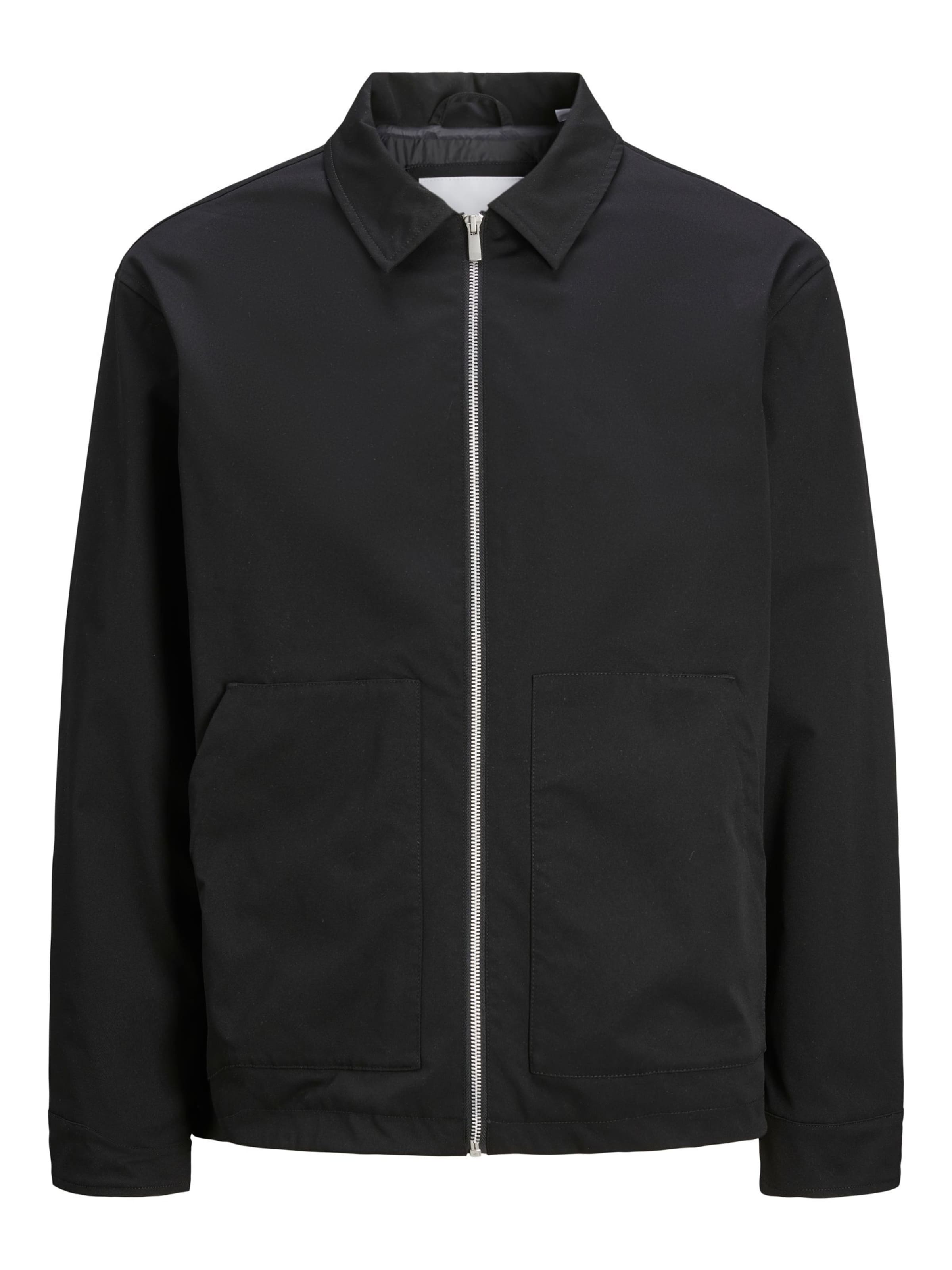 JACK & JONES - Chaqueta de entretiempo en negro: frente