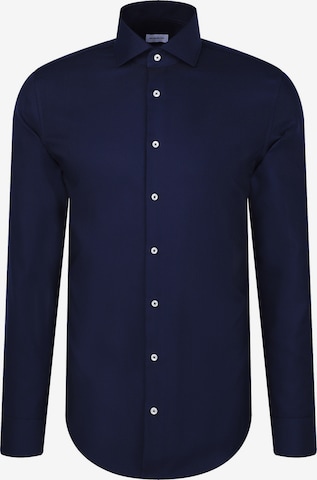 SEIDENSTICKER Businesshemd 'Schwarze Rose' in Blau: Vorderseite