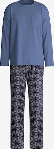 CALIDA Long Pajamas 'Relax Imprint' in Blue: front