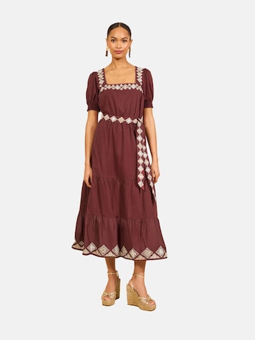 love & roses Jurk in Bruin: voorkant