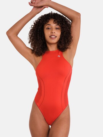 OCEANSAPART Bodysuit 'Brooke' in Red: front