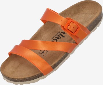 Palado Mules 'Ikaria Metallic' in Orange: front