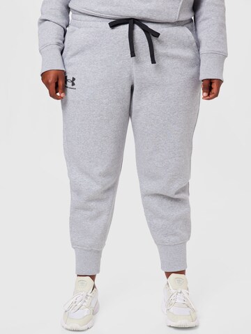 Tapered Pantaloni sport de la UNDER ARMOUR pe gri: față