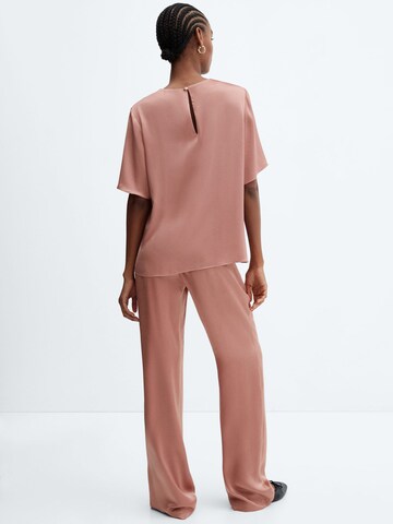 MANGO Loose fit Pants 'Massim' in Pink