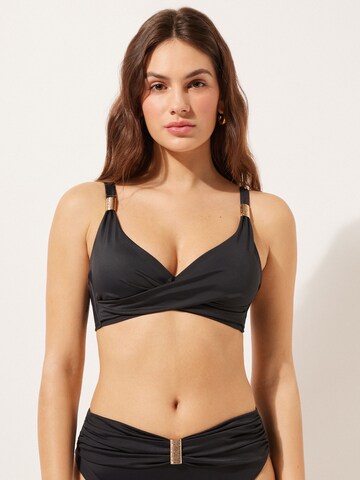 CALZEDONIA Triangle Bikini Top in Black: front