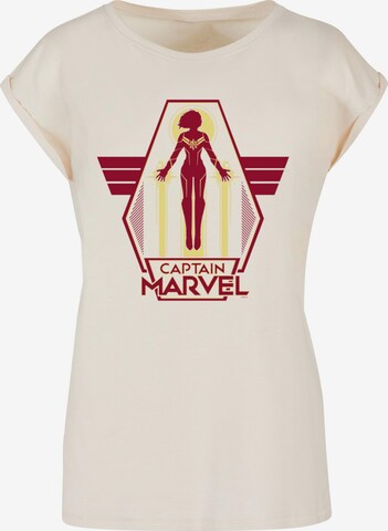 Maglietta 'Captain Marvel ' di ABSOLUTE CULT in beige: frontale
