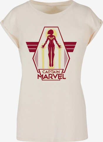 ABSOLUTE CULT Shirt 'Captain Marvel ' in Beige: front