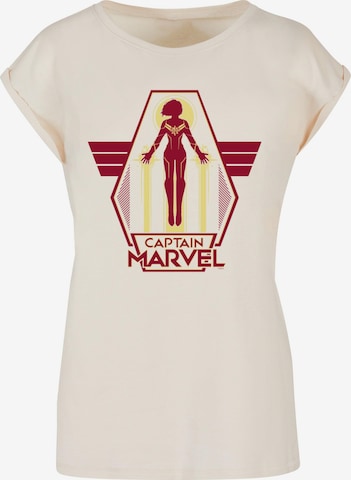 ABSOLUTE CULT Shirt 'Captain Marvel ' in Beige: front