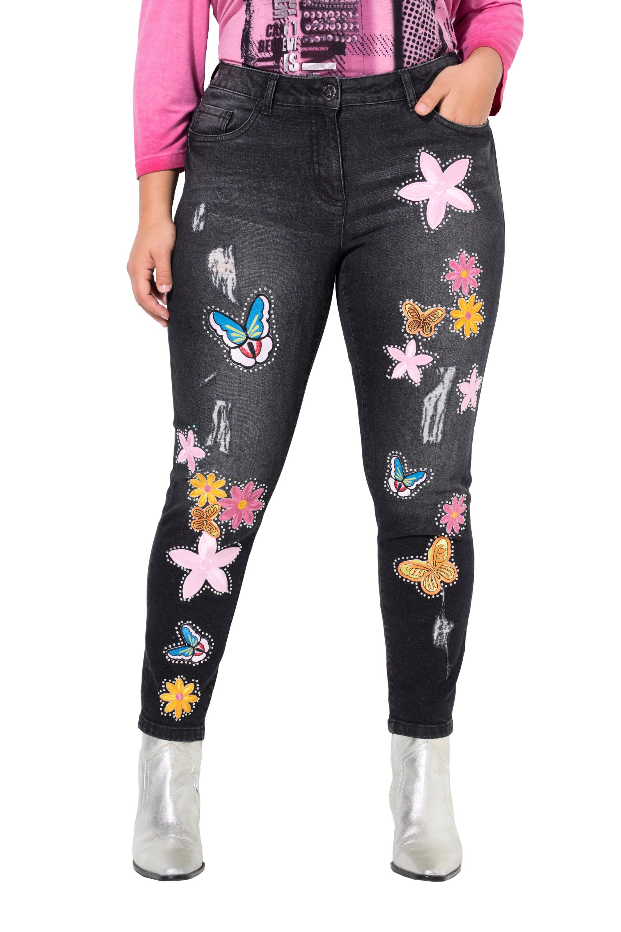 Angel of Style Slim fit Jeans in Black: front